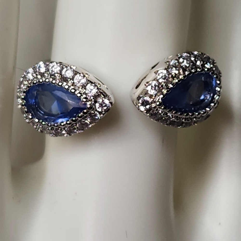 Sz.9 S925 Sapphire Peacock Ring - Picture 1 of 2